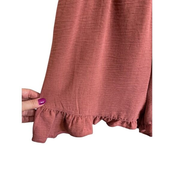 BCBG Romper Women L Pink Ruffle Neutral Minimalist Festival Y2K Feminine Girly - Picture 3 of 13
